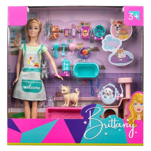 Muñeca Brittany aseo de mascotas con accesorios