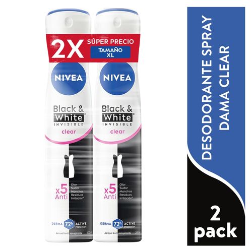 Deo Nivea Spray Bw Clr Fmi  2pk400ml