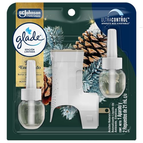 Aromatizante Glade Edicion Limitada Aceites Naturales Pino Encantado Aparato y 2 Repuestos - 42ml
