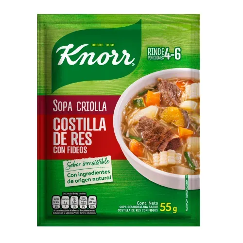 Sopa Knorr Costilla Criolla Fideos - 55 g