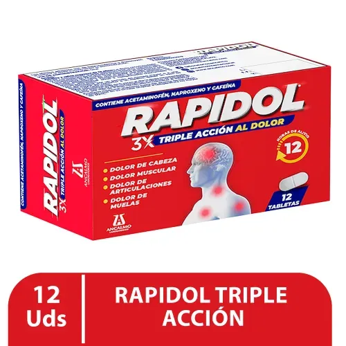 Rapidol Triple Acción 12 Unidades ea