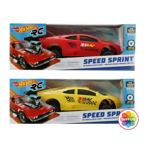 Vehiculo Hot Wheels radio control con luz escala 1:24