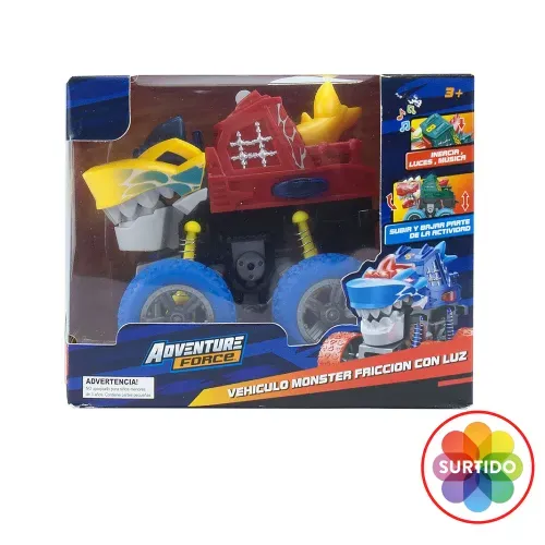 Juguete Adventure Force Blue vehículo Monster friccion con luz plástico