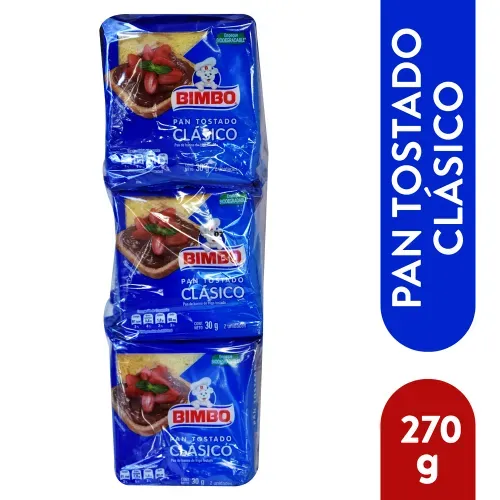 Pan Bimbo Tostado Clásico 9 pack - 270 g