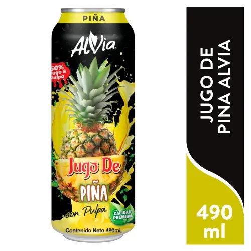 Bebida de jugo de piña Alvia con pulpa - 490 ml