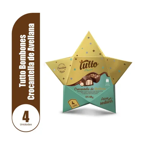 Chocolates Tutto Placeres Crocantella de Avellana Bombones 4 uds - 60 g