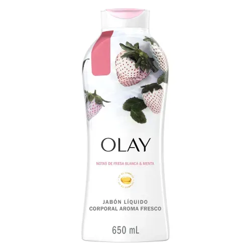 Jabón Líquido Olay Corporal Notas De Fresa Blanca Y Menta - 650 ml
