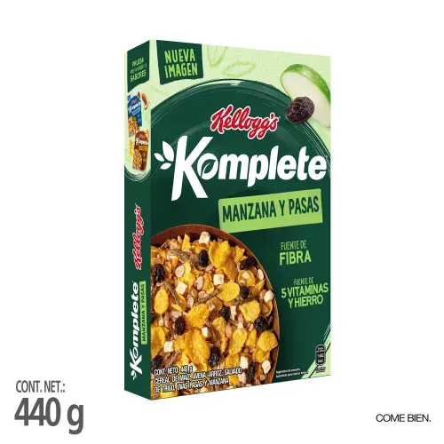 Cereal Kelloggs Komplete Manzana Pasas - 440 g