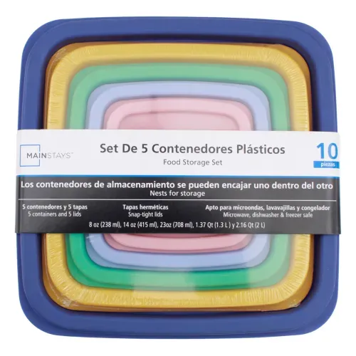 Set De 5 Contenedores Plasticos Dif Ml