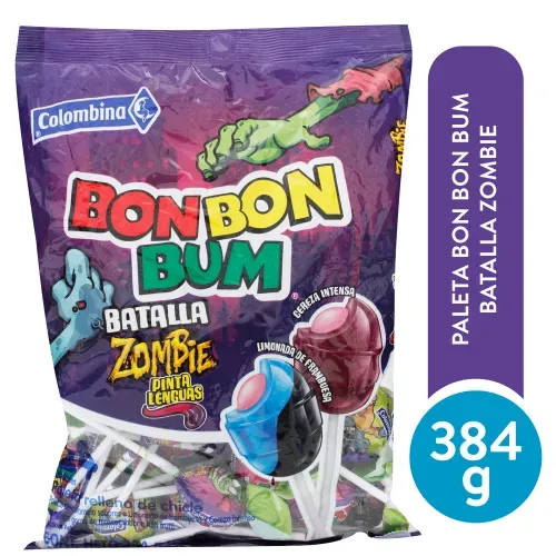 Dulces Colombina Bon bon bum Zombie Halloween - 384 g
