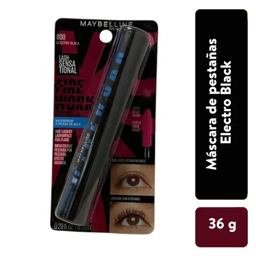 Máscara de Pestañas Maybelline Firework Electroblack Waterproof - 7.2ml