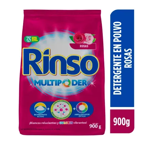 Detergente en polvo Rinso multipoder rosas - 900 g