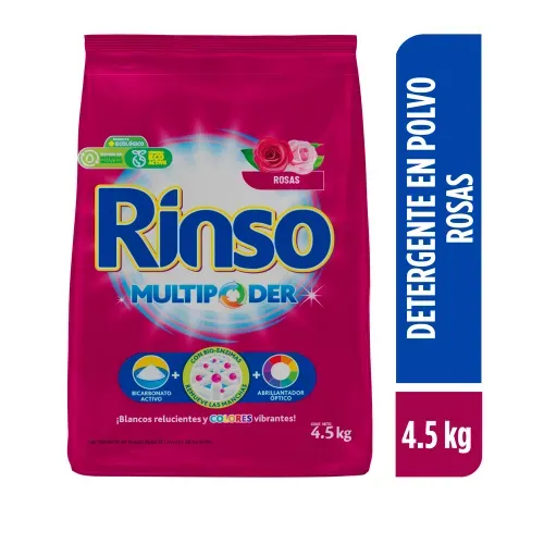 Detergente en Polvo Rinso MultiPoder Rosas-4.5 kg