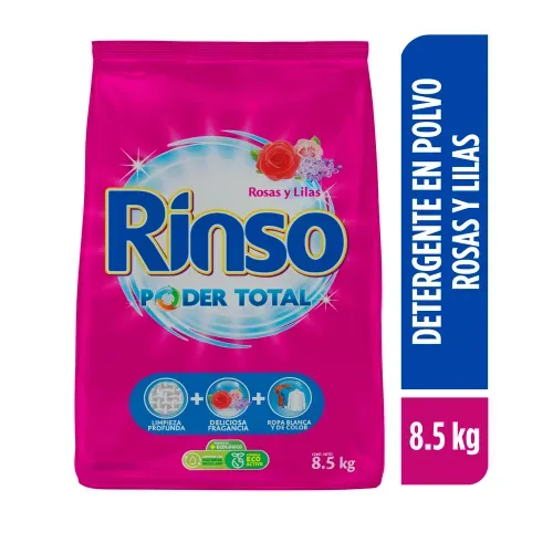 Detergente En Polvo Rinso Rosas Y Lilas - 8.5 kg