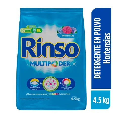Detergente Rinso Hortencias Flores Blancas - 4.5 kg