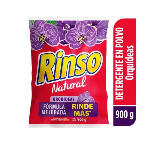 Detergente en Polvo Rinso Natural Orquideas-900 gr