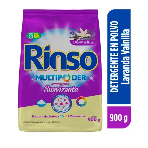 Detergente en Polvo Rinso MultiPoder Vainilla Lavanda-900 gr