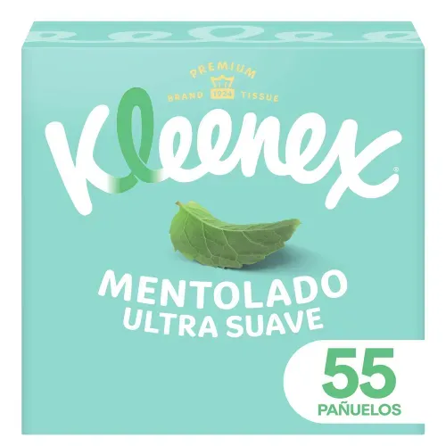 Pañuelos Faciales Kleenex Antigripal Mentol - 55 Unidades