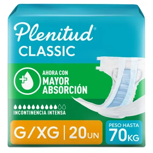 Pañales para Adulto Plenitud Classic G/XG - 20 Unidades
