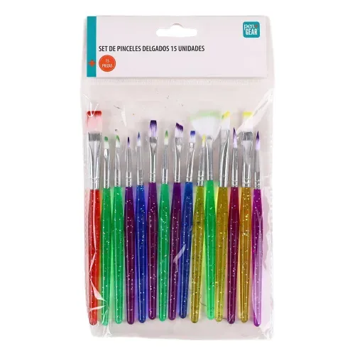 Pinceles delgados Pen Gear - 15 pzas