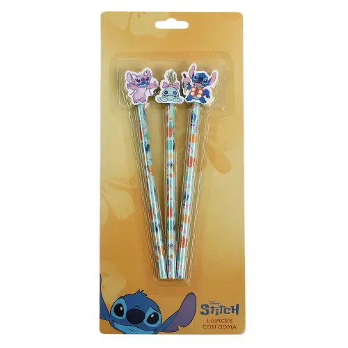 Stitch 3 Lapices De Grafito C Diseno 3d