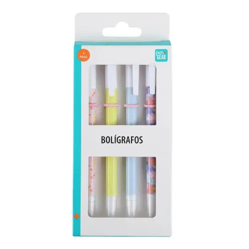 Tornasol 4 Boligrafos Tinta Negra Gel