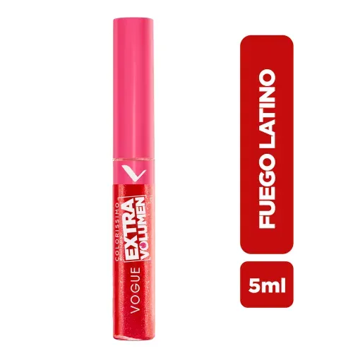 Labial Líquido Vogue Colorissimo Extra Volumen Fuego Latino 5 Ml