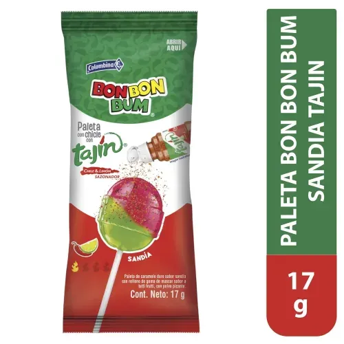 Paleta Colombina Bom Bom Bum sandía tajín - 17 g
