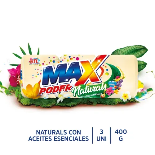 Jabón Max Poder Naturals 3 pack 1,200 g