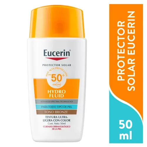 Protector Solar Facial Eucerin Sun Face Hydro Fluid Tono Bronze SPF 50+ - 50 ml