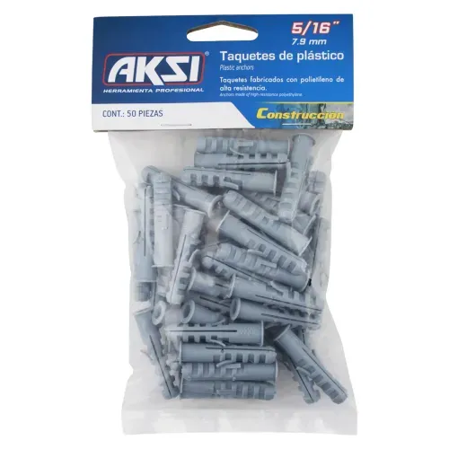 Taquetes De Plastico 5 16 Bolsa 50 Pz