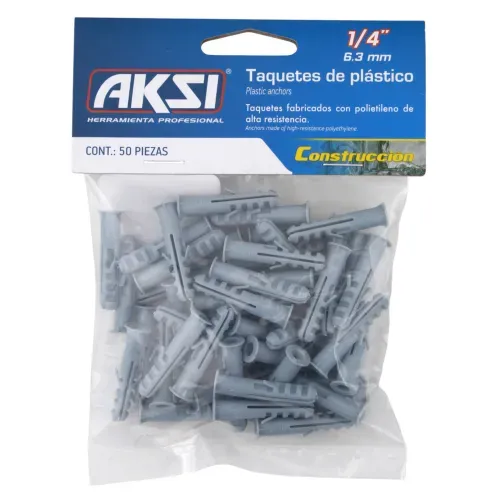 Taquetes De Plastico 1 4 Bolsa 50 Pzs