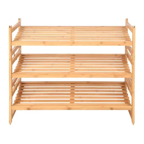 Zapatera De Bambu De 3 Niveles