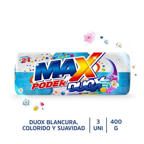 Jabón Max poder duox azul 3 pack - 400 g