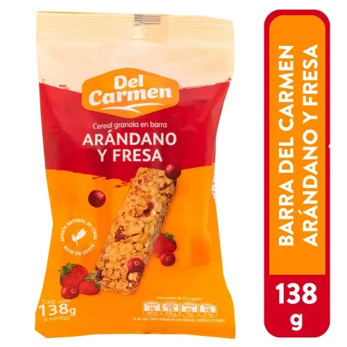 Barra Del Carmen Arandano Y Fresa - 138 g