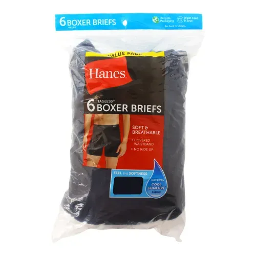 P6 Boxer Brief Hanes Elastico Cubiert M