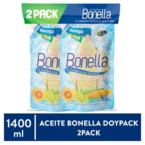 Aceite Bonella Doypack 2pack 1400 ml