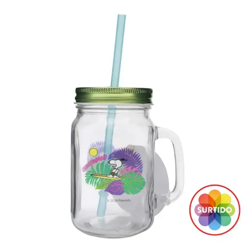 Mason Jar Con Pajilla 500ml