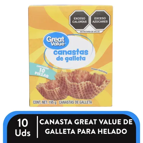 Canasta Great Value De Galleta Para Helado - 195 g