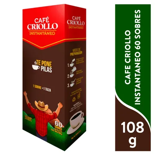 Cafe Criollo Instantaneo 60 Sobres 108g