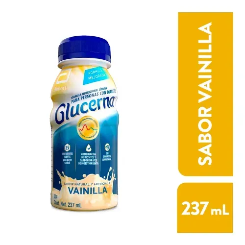 Complemento Nutricional Glucerna -Vainilla, bebida que ayuda a controlar los niveles de azúcar en la sangre.- 237 ml