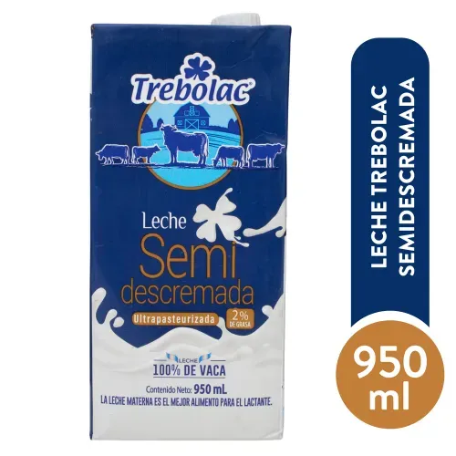 Leche Semidescremada Trebolac UHT Tetra - 1000 ml