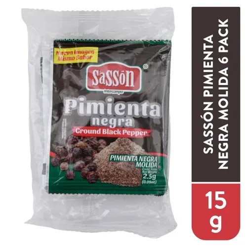 Especia Sasson Pimienta Negra Sobre - 2.5 g