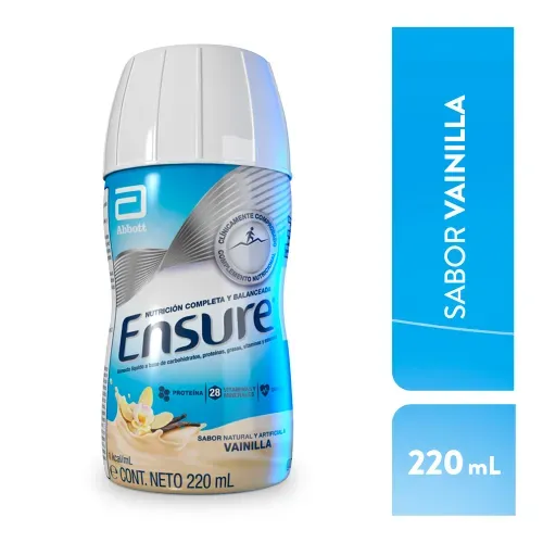 Complemento Ensure ®Vainilla,bebida lista para beber con nutrientes,vitaminas y recupera tu estado nutricional. - 220 ml