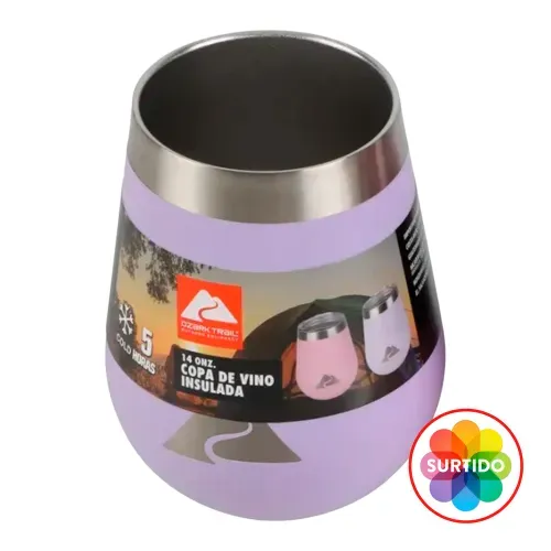 Copa de vino Ozark Trail insulada colores surtido con capacidad de 14 oz