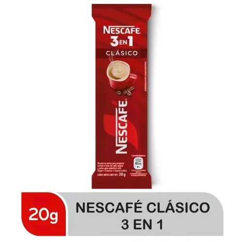 Café Nescafé Clásico 3 en 1 Sobre - 20 g