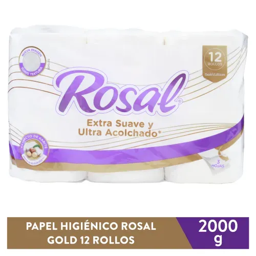 Papel Higienico Rosal Gold 350h 12ea 3p