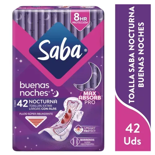 Toalla Sanitaria Saba Buenas Noches 42pz