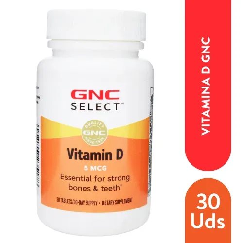 Vitamina d Gnc 5 Mcg 30 Tabletas Unidad