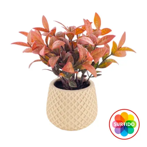 Ms Planta Artificial Maceta Cemento 17cm